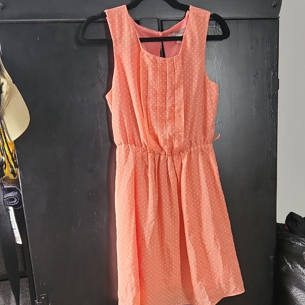 Forever 21 Coral Polka Dot Mini Dress